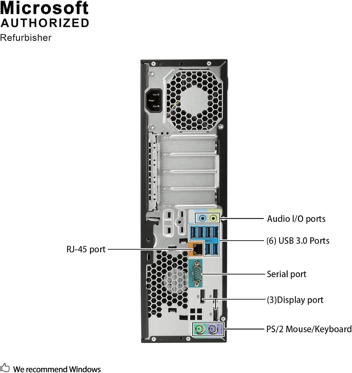 HP Z240 SFF Workstation Desktop PC, Intel Xeon E3-1230 v5, AMD Firepro W2100 2 GB, RAM 16 GB, SSD 512 GB, WiFi, Bluetooth, tastiera USA, Windows 11 Pro (ricondizionato)