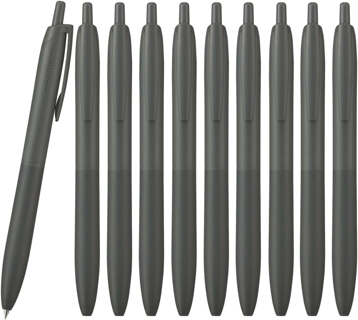 ???? Uni Jetstream Single Ballpoint Pen, Equipped with 0.7mm Lite Touch Ink (Black), Off Black, SXNLS07.24, Set of 10