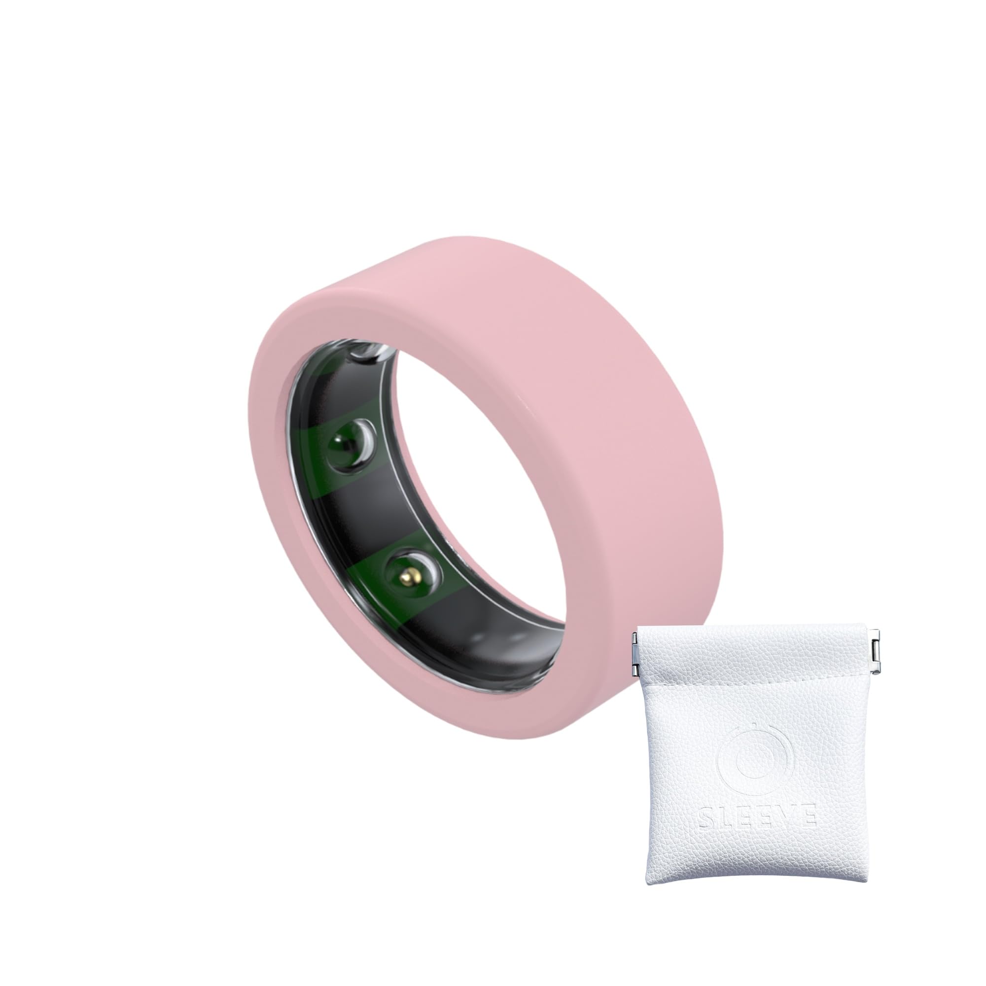 OSLEEVE Smart Ring Protector | Compatible with OuraRing (Gen 3+4)/Ultrahuman/S Galaxy | Silicone Cover for Active Lifestyle & Gym | Premium Comfort & Protection | Pink | Large