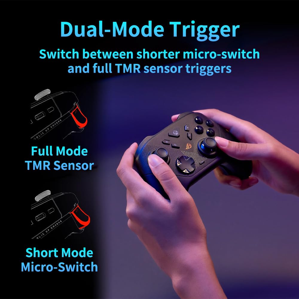 Cutesliving ROG Raikiri II Controller wireless con joystick TMR, frequenza di polling 1000Hz su PC, trigger dual-mode, connettività Tri-Mode, batteria fino a 50H per Xbox Series X|S, PC, ROG Ally
