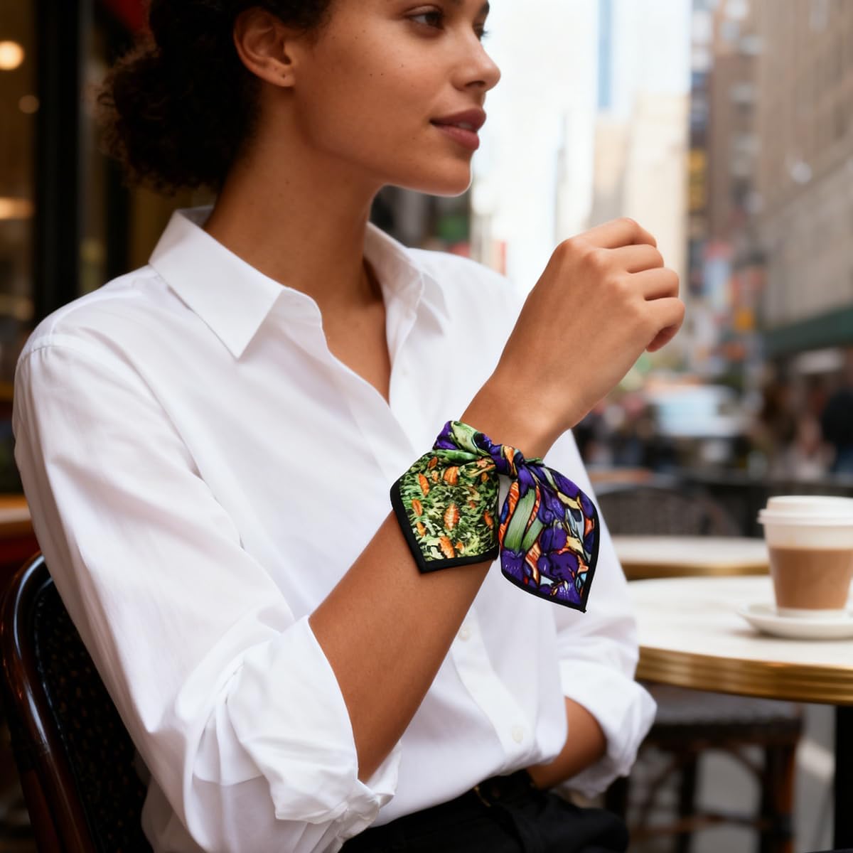 Square Scarf for Women 21" Square Scarves 100% Silk Scarves Van Gogh Monet etc Painted Scarf - Image 4