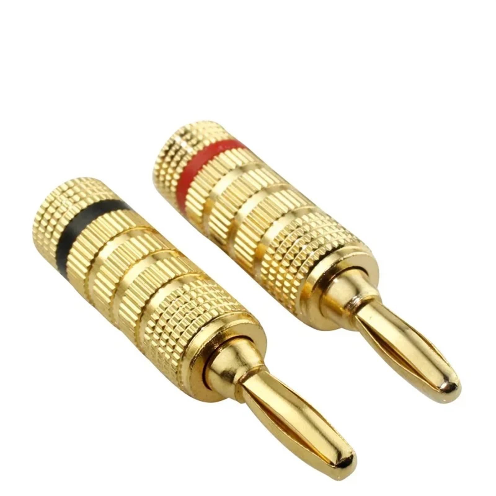 8 sztuk 4 mm kabel bananowy przewodowy głośnik Adapter platerowany kabel głośnikowy szpilki złącza pozłacane (4 czerwony 4 czarny)