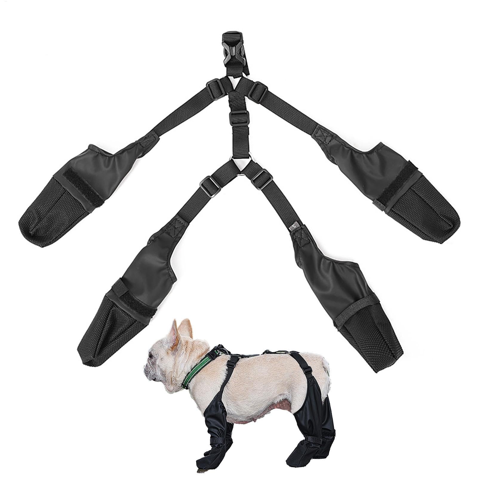 Teupyon Dog Shoes,Waterproof Dirty-Proof Dog Boots With Suspenders,Adjustable Protective Anti-Fall Protector For Small Dogs Dog Paw Protector With Auxiliary Strap