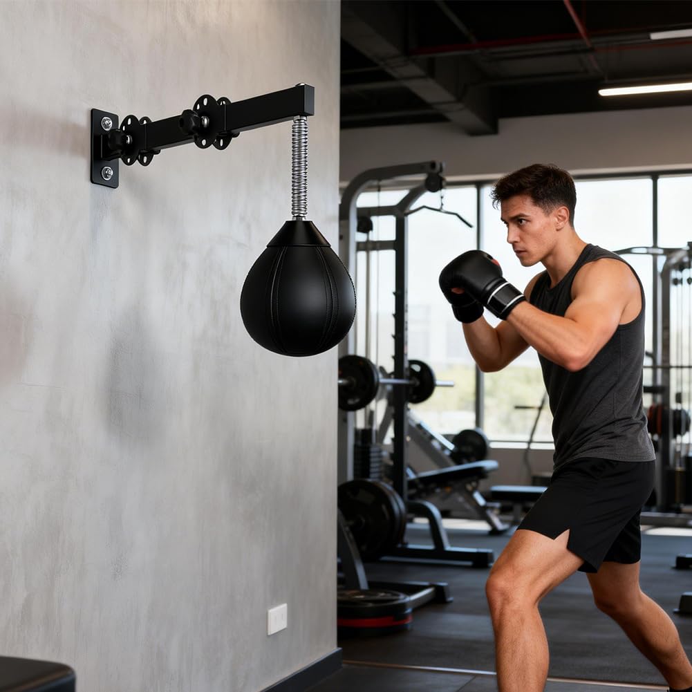 Piłka bokserska z zawieszeniem, worek bokserski, piłka bokserska do szybkiego treningu, Speed Bag, przyrząd treningowy z zawieszeniem, piłka bokserska do boksu, gruszka bokserska do treningu Speed