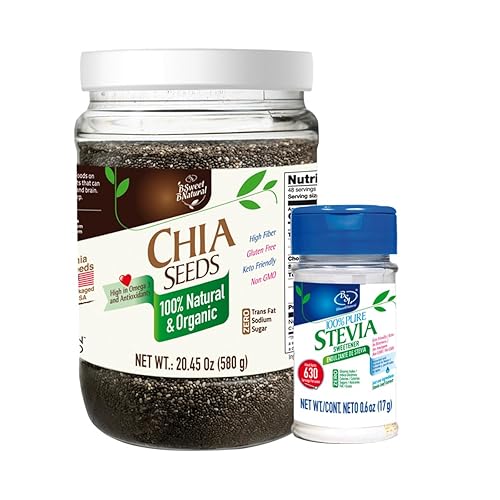 Polvo puro de stevia y semillas de chía orgánicas, semillas de chía molidas para bajar de peso Extracto de hoja verde de stevia sin eritritol