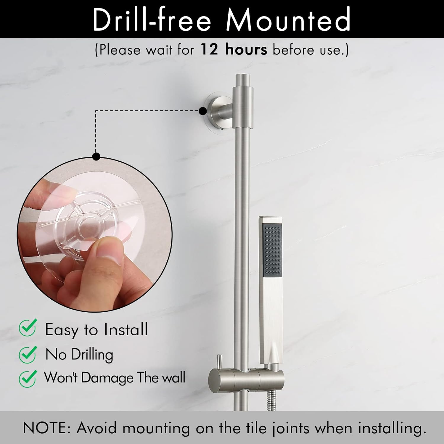 30-Inch Stainless Steel Adjustable Shower Slide Bar