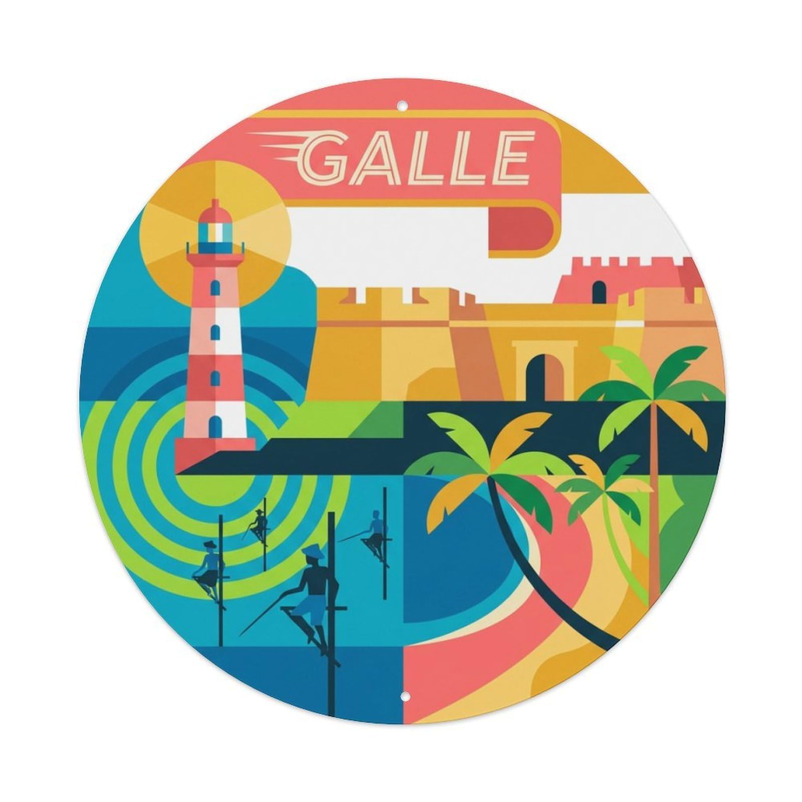 Travel Vintage Sri Lanka Galle Metal Tin Sign