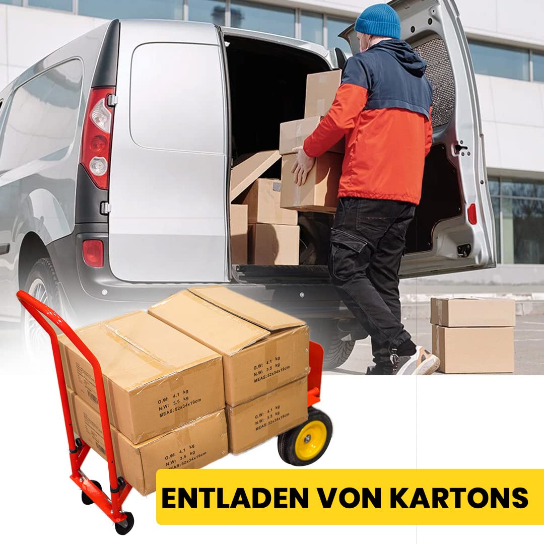 STREND PRO Sackkarre Klappbar 2 in 1 | 350 kg Trolley | Plattformwagen & Handwagen mit Rädern | Transportwagen Klappbar Ideal für Transporte und Einfache Lagerung | Handwagen | Sack Truck
