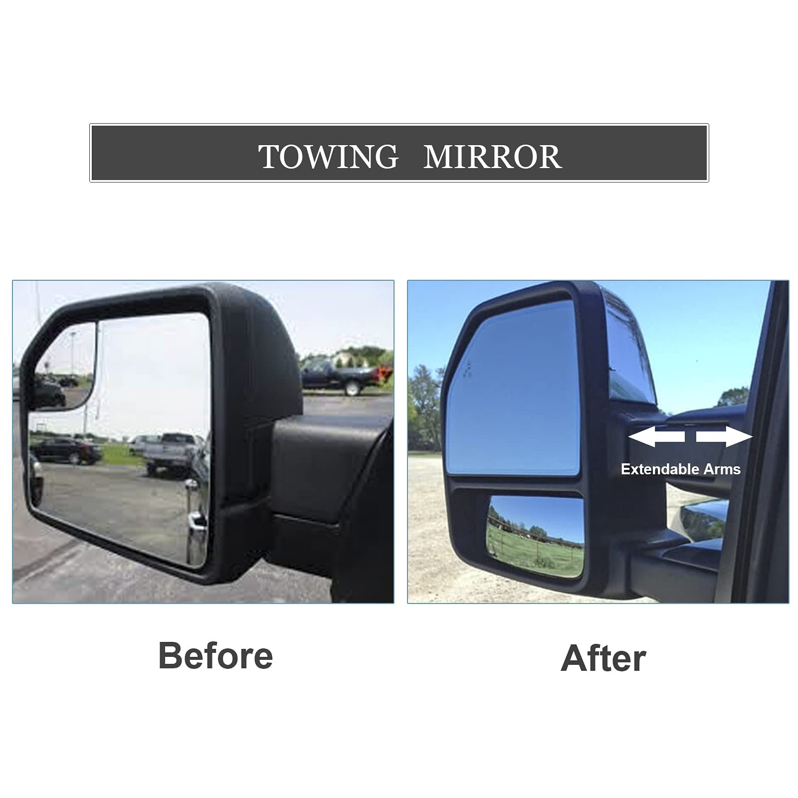 ReYee Towing Mirrors fit Ford F150 Pickup Truck 2015 2016 2017 2018