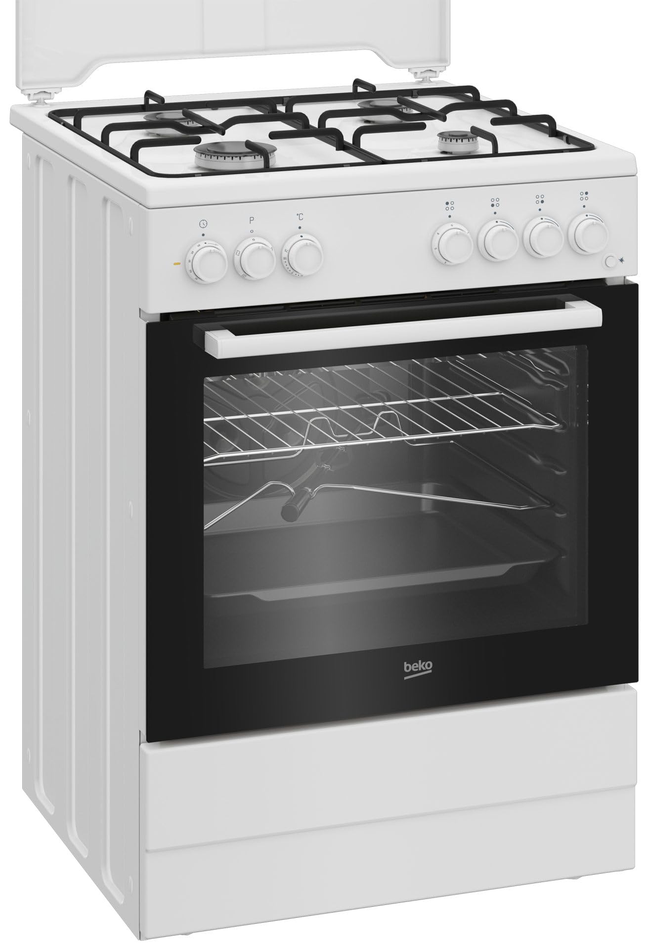 FBST62110ST - Cucina a gas con forno elettrico, 60x60 cm, Bianco, Classe energetica A