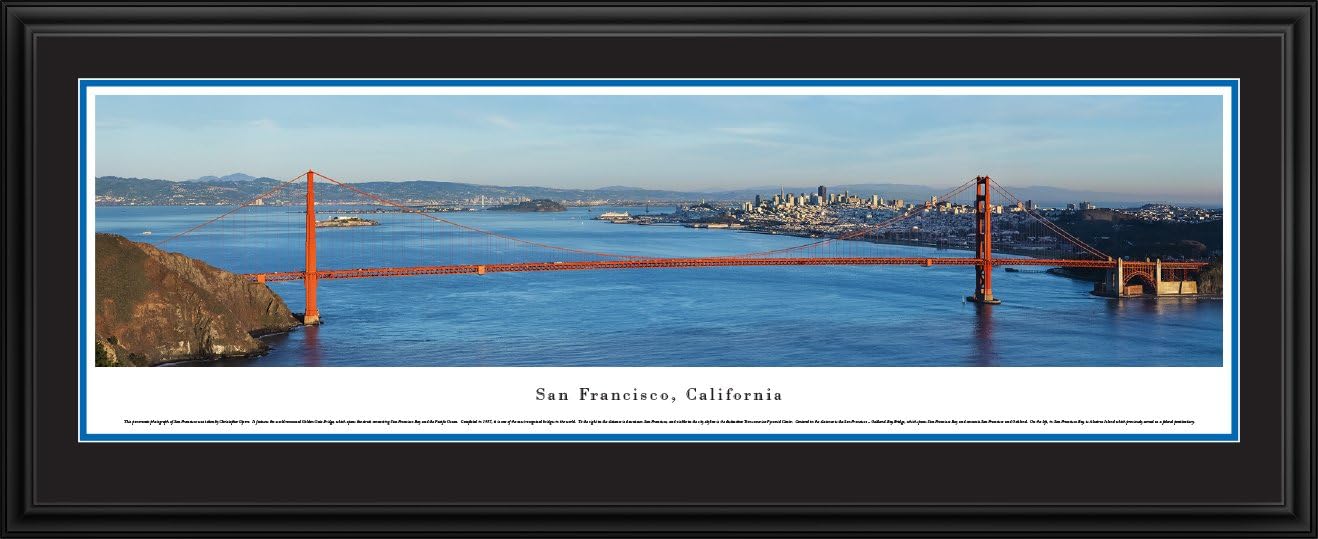 San Francisco - Golden Gate - Blakeway Panoramas Skyline Posters with Select Frame