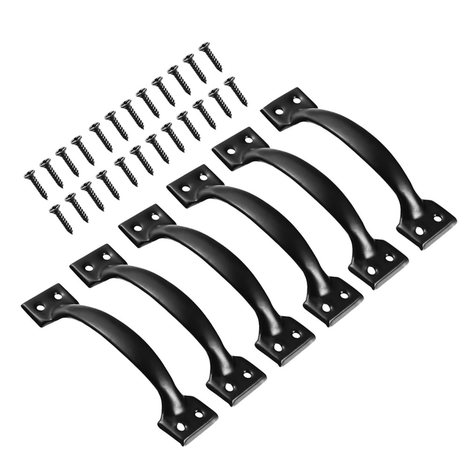 Door Handle Pull Cabinet Drawer Cupboard Knob Dresser Metal Iron Furniture Knobs(Black 12pcs)