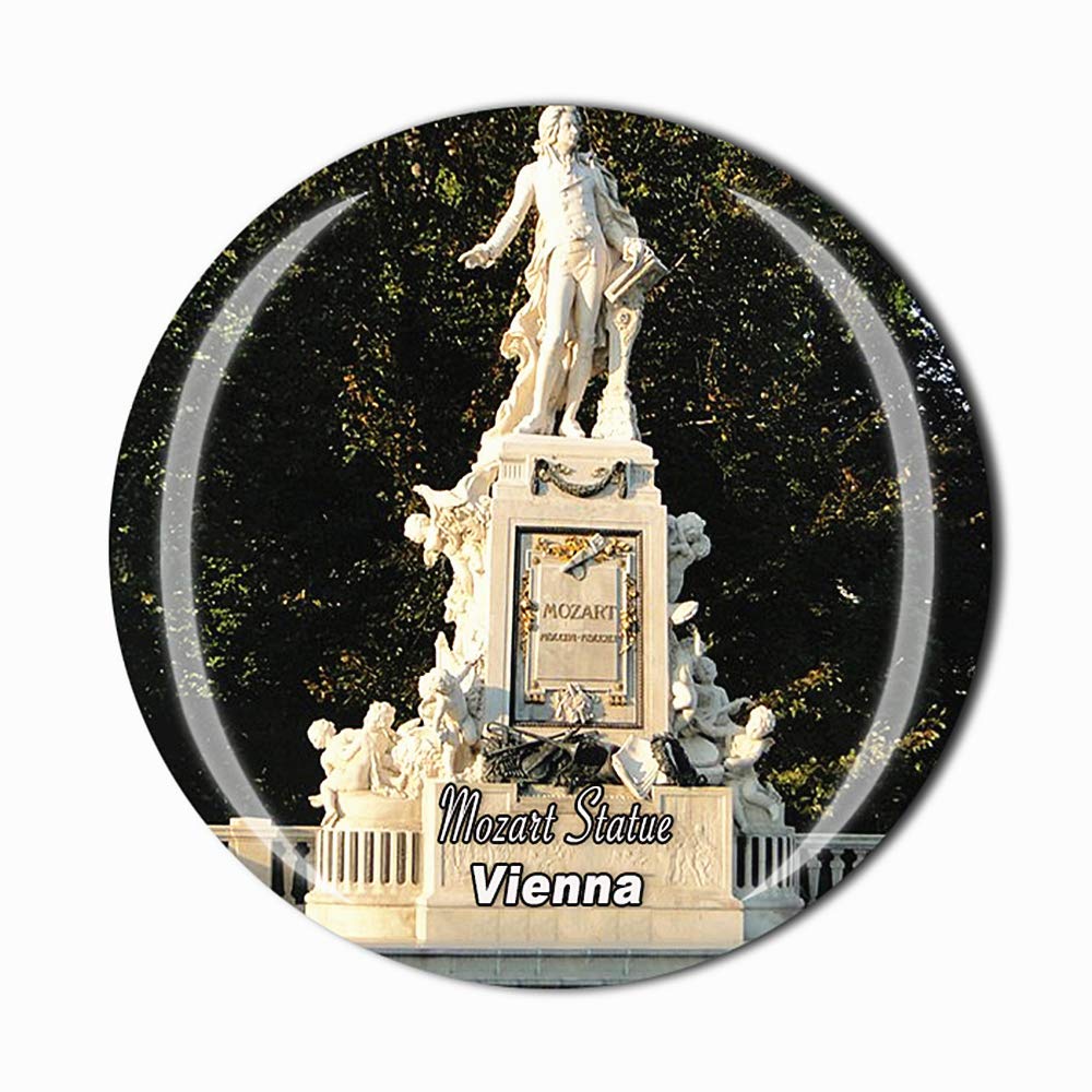 Mozart Statue Vienna Austria Fridge Magnet Travel Souvenir Gift Home Kitchen Refrigerator Decoration Magnetic Sticker Crystal Magnet Collection