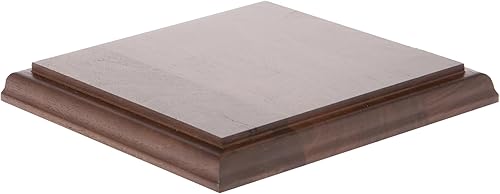 Miniatura 4 de Plymor Base cuadrada de madera maciza de nogal con borde Ogee, 4.875 pulgadas de ancho x 4.875 pulgadas de profundidad x 0.75 pulgadas de alto (área