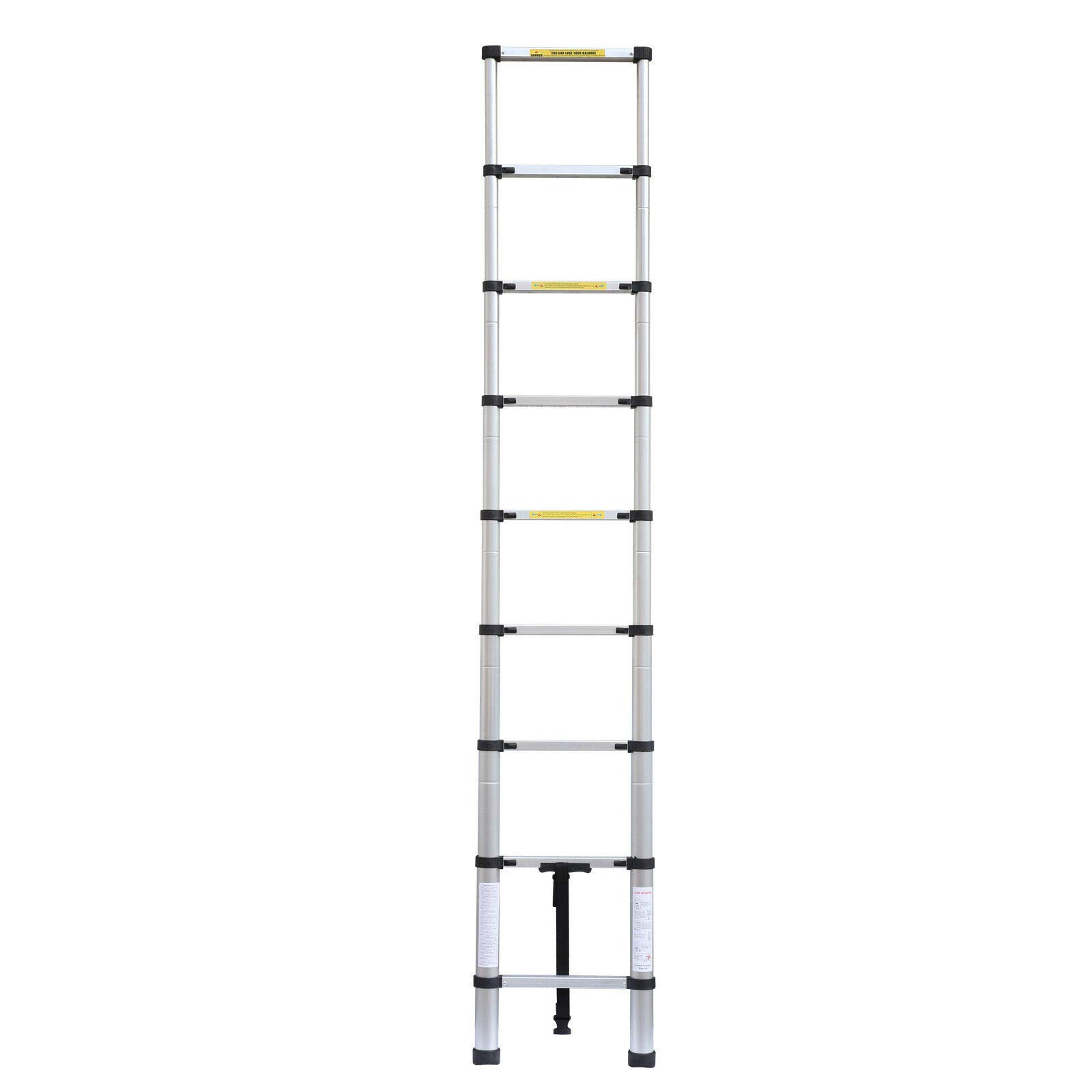 2,6m Leiter Ausziehbar Teleskopleiter Aluleiter für Wohnmobil/Dachboden/Büro/Warenhaus Mehrzweckleiter leicht zu tragen 150 Kg Belastbar