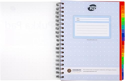 Miniatura 3 de Pukka Pad Libro de vocabulario B5 con capacidad de 520 palabras, incluye 20 divisores alfabetizados reposicionables, aprende sinónimos, antónimos y