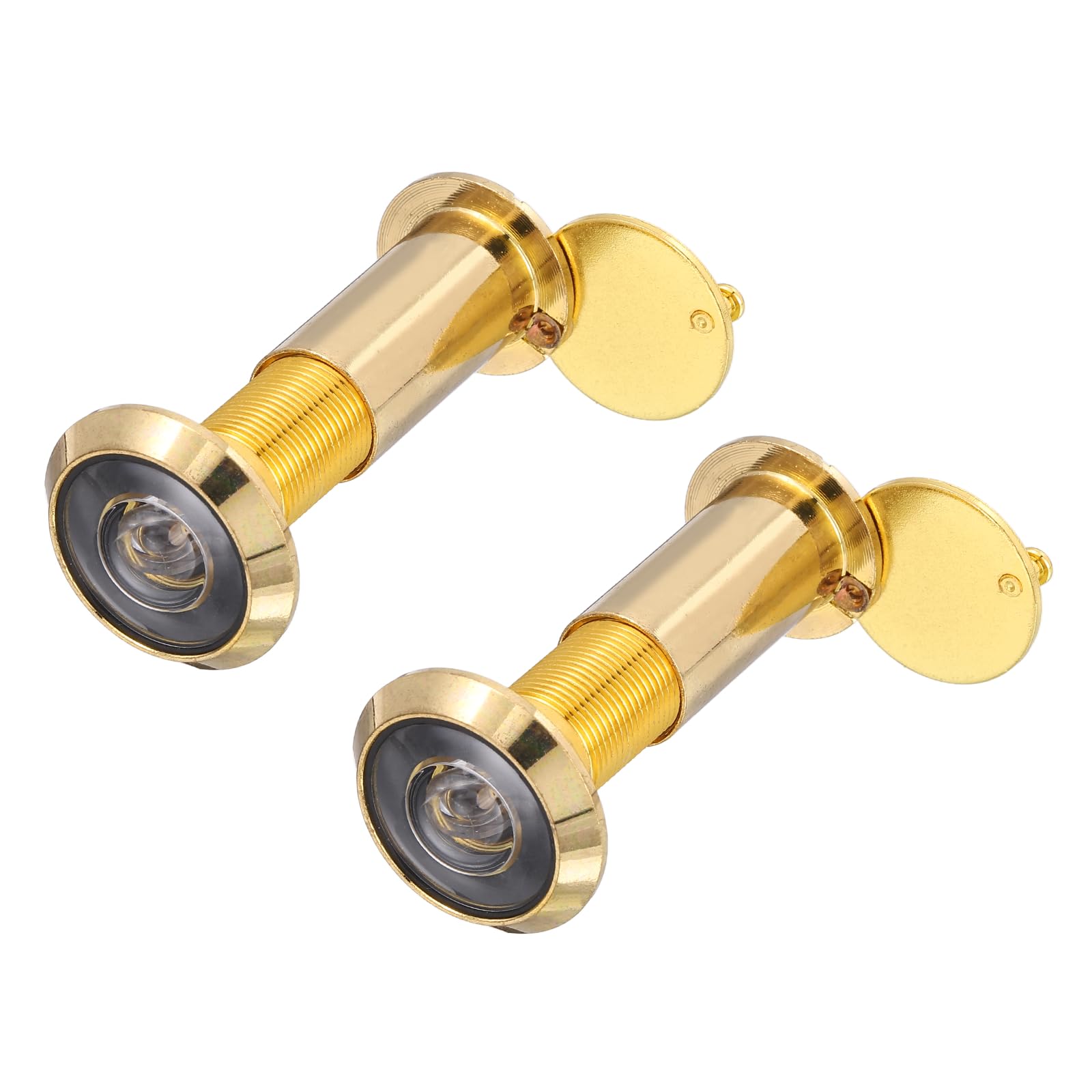 PATIKIL 24 mm Door Viewer Peephole, 2 Pcs Zinc Alloy 200-Degree Privacy Door Viewer with Heavy Duty Rotating Privacy Cover Fits for 1-9/16" to 2-3/16" for Home Office Hotel, Gold