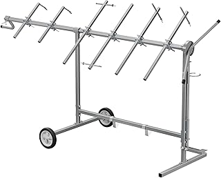 Wiltec Drehlackierständer 2300 x 610 x 1340 mm, mit 4 Haubenhalter und 2 Spoilerhalter, Lackierständer verstellbar für Kotflügel, Türen, Stoßstange, Lackierbock