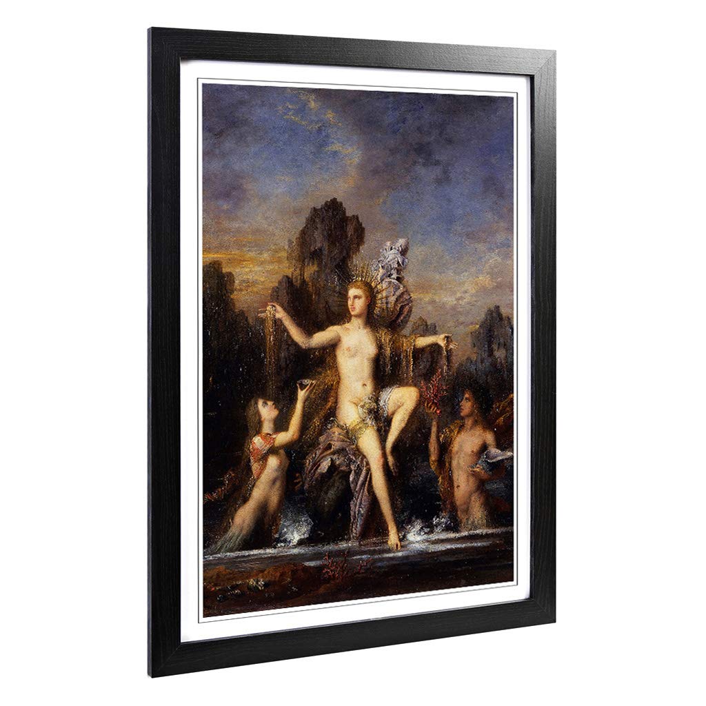 Big Box Art Framed Print of Gustave Moreau Venus Rising from The Sea Design | Wall Art Picture | Home Decor for Kitchen, Living Room, Bedroom, Hallway, Black, A2 / 24.5x18 Inch / 62x45cm
