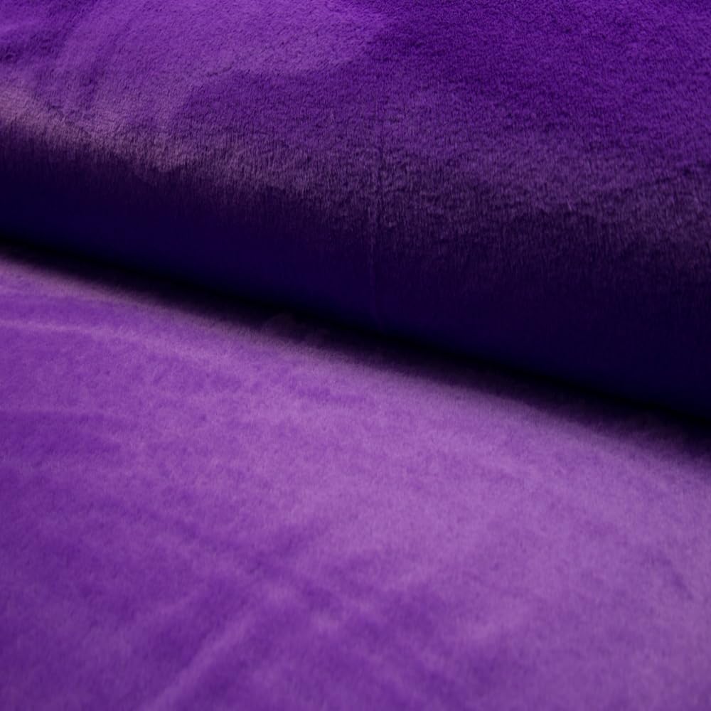 Fabrics-City violet tissu fausse fourrure de lapin premium, peluche douce, imitation molle pour costumes, décoration, accessoires mode, par mètre à partir 2m, 4576