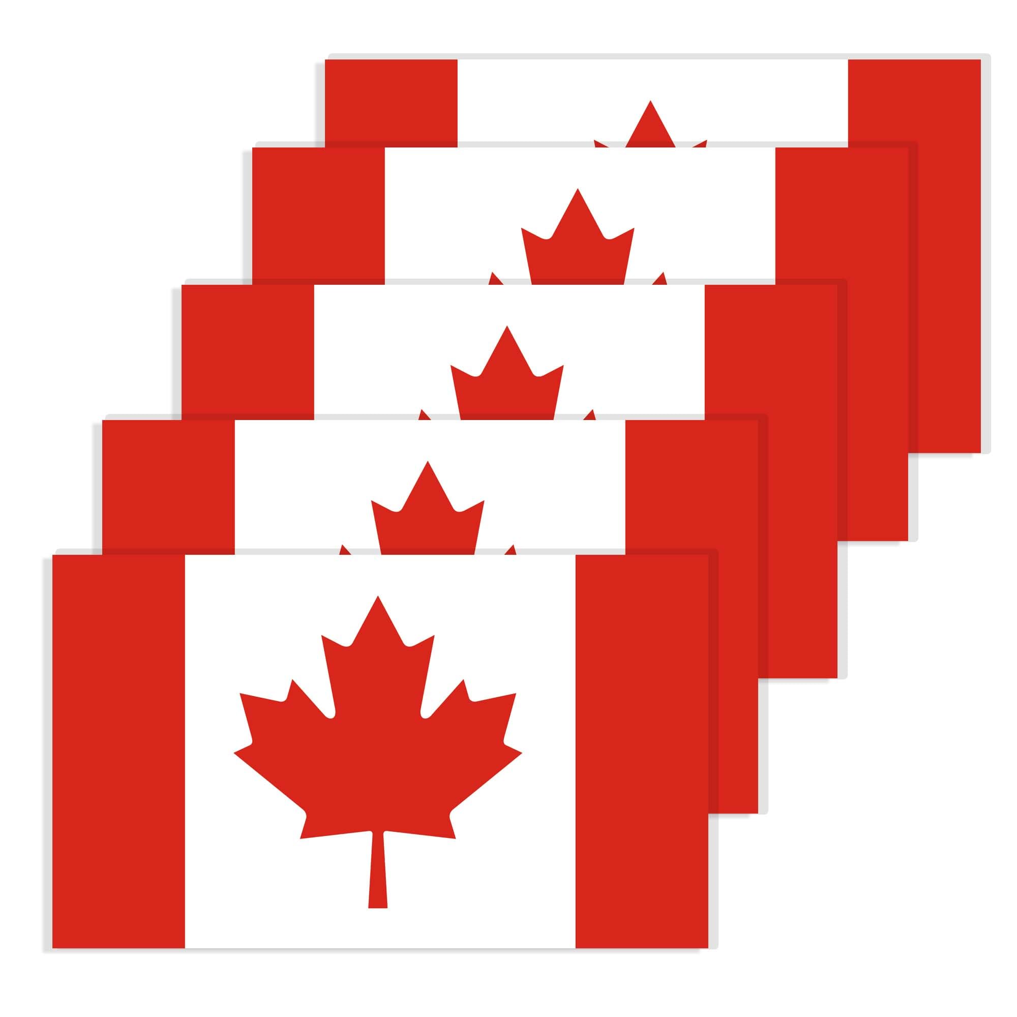 Petite Pine Canada Flag Stickers, Canadian Banner Stickers For Car Bumper Window Laptop Sticker Pack Of 5