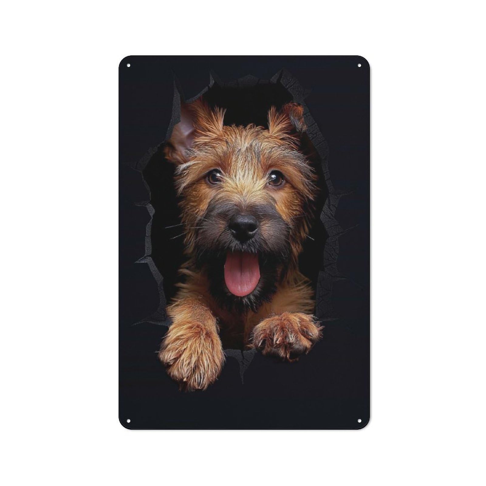 Junmoney Style Irish Terrier Decorative Metal Plaque 30X20cm, Shop Front Bistro Wall Plaque For Tea Room, Shop Wall Or Breakfast Area