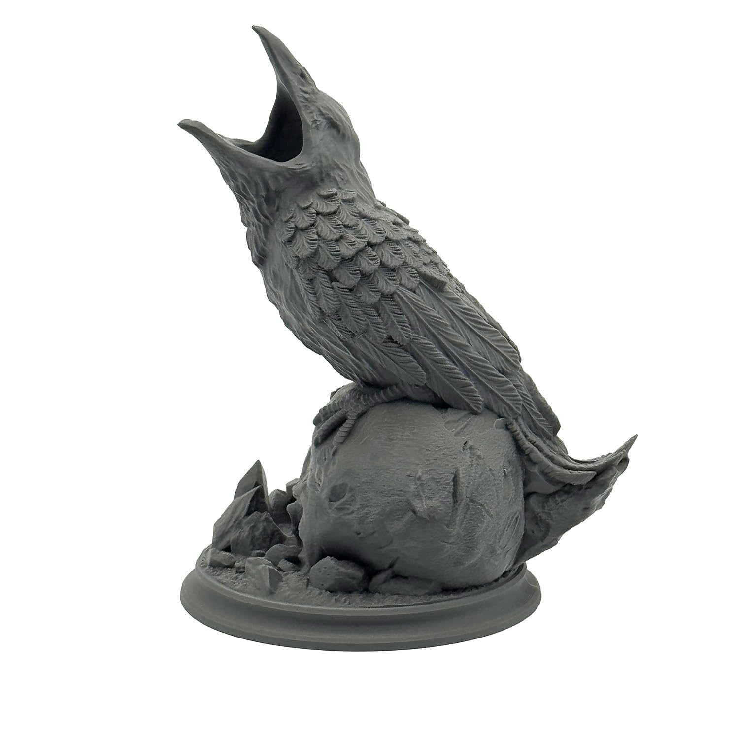 Rabe auf Totenkopf Würfelturm für Würfel bis 25mm | DND Raven Dice Tower Made in Germany | Tabletop RPG Pen & Paper DSA Gothic Fantasy | Deko zum Bemalen | Geschenk Rollenspieler