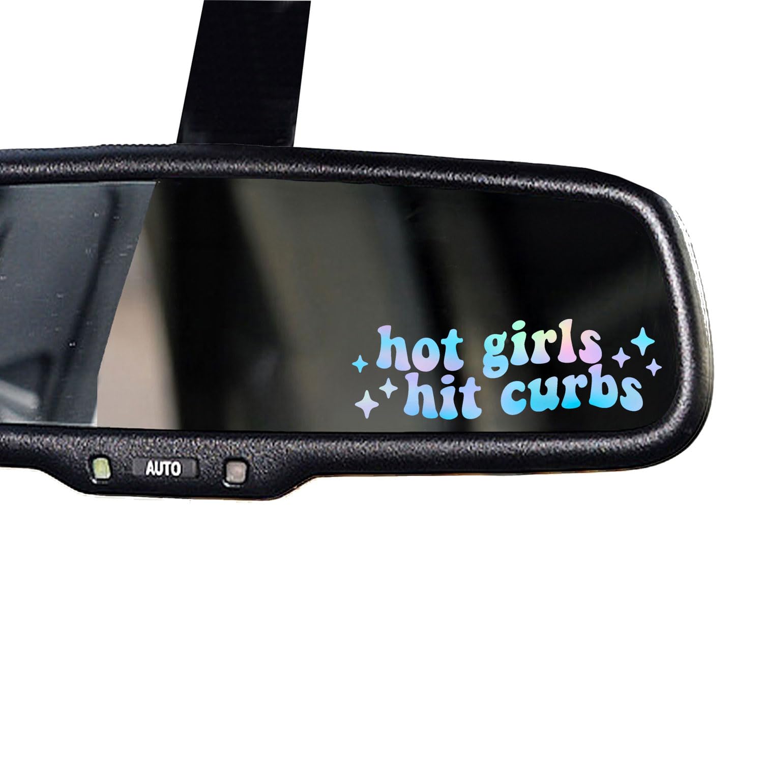 2 x Hot Girls Hit Curbs Vinyl Decal, Water Bottle Sticker, Car Rearview Mirror, Laptop Bumper Sticker, Funny Bumper Sticker, Cute Car Sticker, Car Accessories Gift (3 Inches Wide, Holographic)