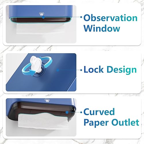 Miniatura 8 de Dispensador de toallas de papel para montaje en pared, dispensador de toallas de papel multipliegues, soporte de papel de acero inoxidable de gran