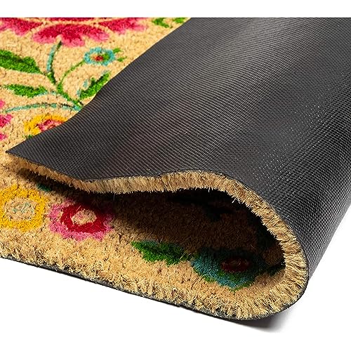 Juvale Natural Coir Doormat, Flower Welcome Mat (30 X 17 In) #TOP2