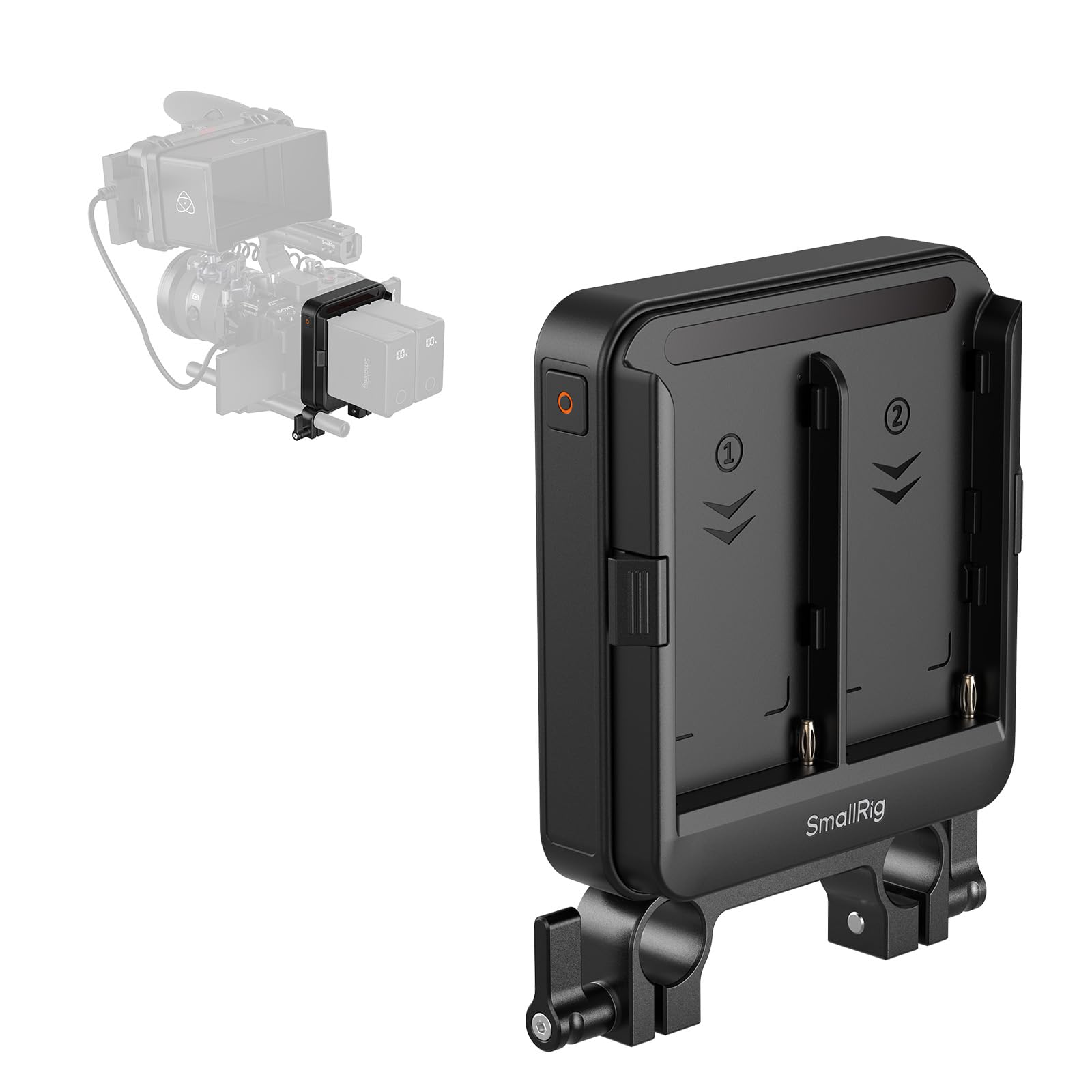 SmallRig Dual NP-F Battery Plate Kit for 15mm LWS Rods, Power Supply for D-Tap, DC, USB-C Ports, Adapter Mount Plate for NP-F550 / 570/750 / 770/950 / 970 Batteries, Supports UPS - 5537