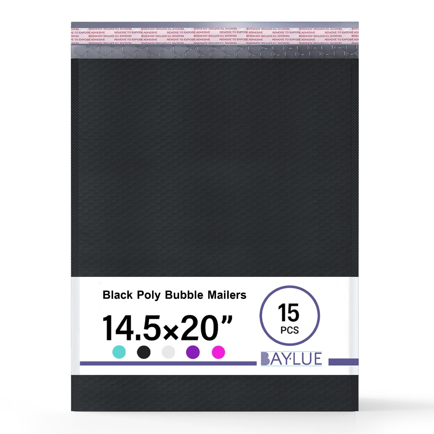 Black Poly Bubble Mailers 14.50x20 Inch #7 | Self Seal Large Padded Envelopes | Air Cushioned Bubble Mailer | Usable Size 14.25x19 Inch | Waterproof