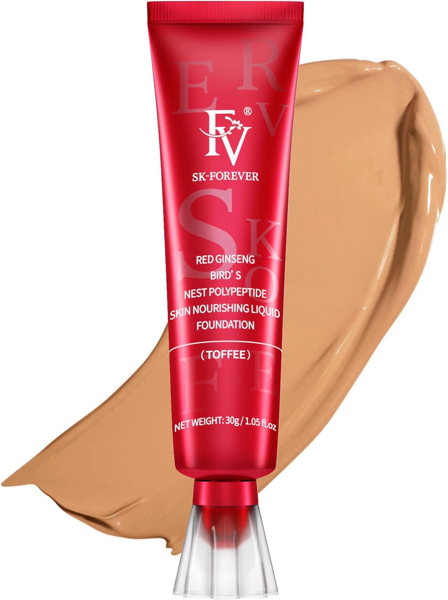 FV Waterproof Liquid Foundation with Matte Finish, Lightweight, Oil-Free, Natural Look Makeup for Combination & Oily Skin, Light to Medium Coverage, Toffee, 1 fl. oz.