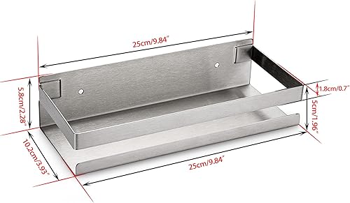 Miniatura 3 de OwnMy Estante de ducha de baño de acero inoxidable de 10 pulgadas, cesta de cocina, estante de ducha, estante de almacenamiento de baño de metal a