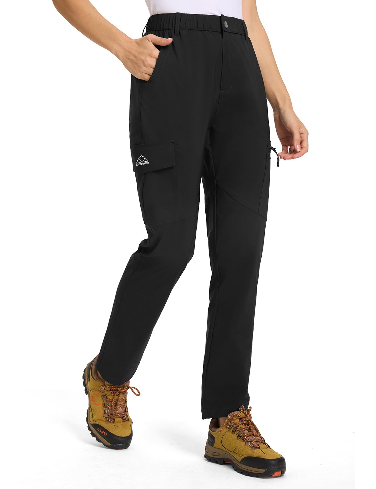 donhobo Hose Damen Wanderhose Leichter Atmungsaktiv Cargohose Wasserabweisend Quick Dry Stretch Outdoorhose UV-Schutz Trekkinghose Funktionshose mit 6 Taschen