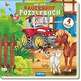  Trötsch Puzzlebuch mit 4 Puzzle Bauernhof: Beschäftigungsbuch Entdeckerbuch Puzzlebuch