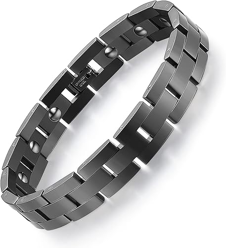 Miniatura 10 de Feraco Pulseras magnéticas para hombre elegante pulsera magnética de acero inoxidable de titanio con herramienta de tamaño regalos de joyería para