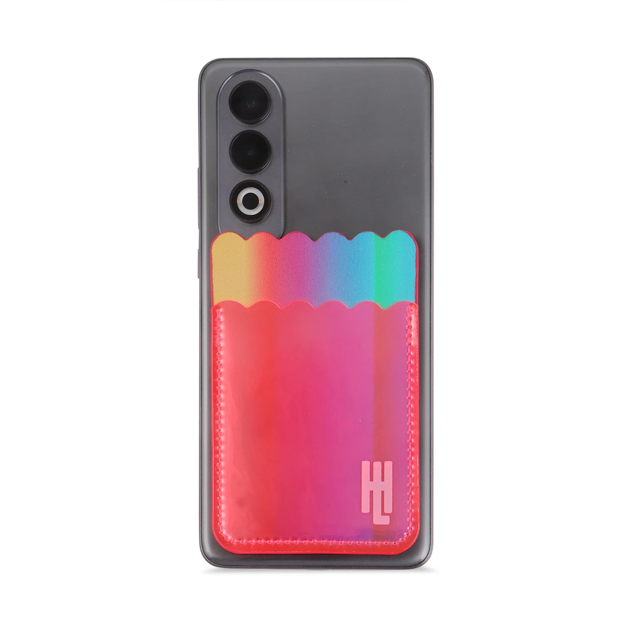 HAMSTER London Holo Phone Pocket | Stylish Adhesive Phone Pocket for Cards & Cash | Holographic Design (Rainbow)-image-3