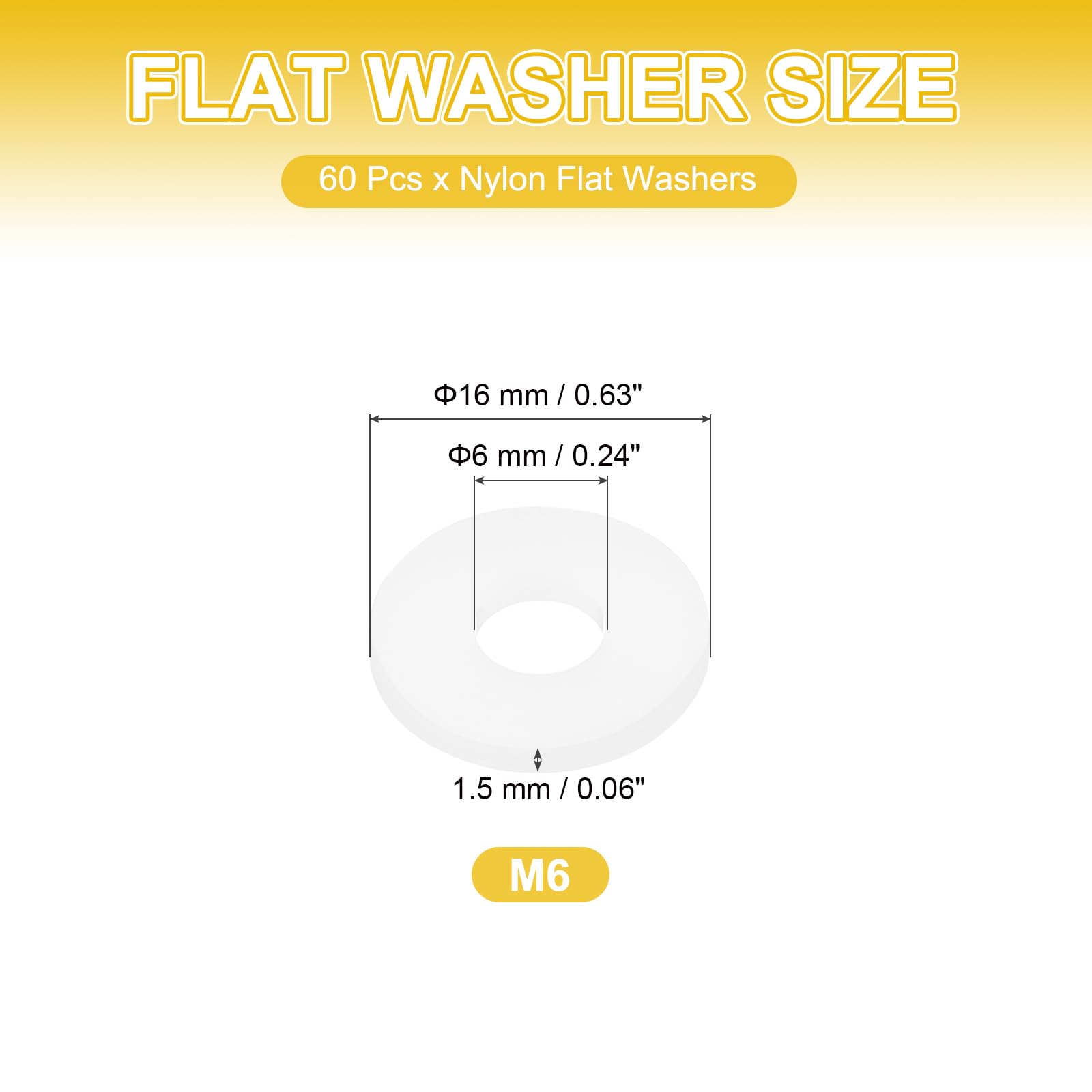 PATIKIL M6 Nylon Flat Washers - Image 2