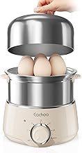 Hard Boiled Egg Cooker - CACHOO 14-Egg Rapid Stainless Steel Egg Boiler with 30-Min Timer & Auto Shut Off, Compact Electri...