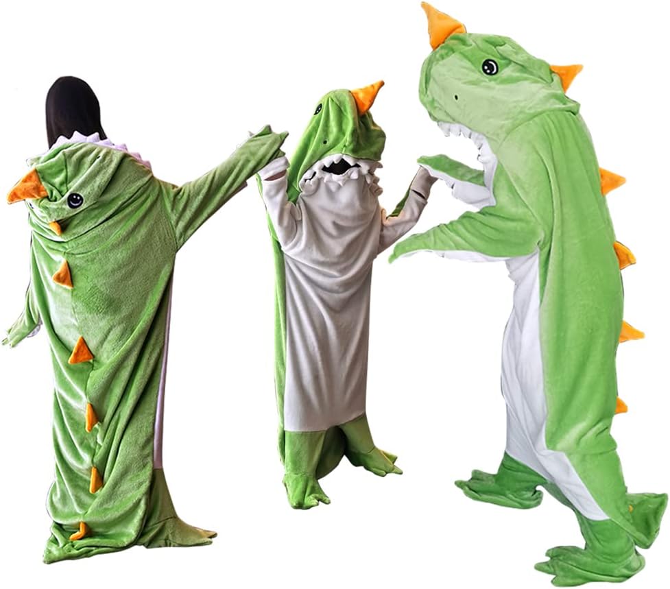 Wearable Dinosaur Blanket Animal Sleeping Bag for Kids – Super Soft Warm Cozy Flannel Fleece – Cosplay Dinosaur Gifts (XS Fit for Height 3’9″-4’3″)
