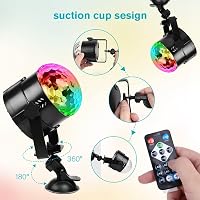 URAQT LED Diszkógömb - 360° Forgó Partyfény Távirányítóval, 7 RGB Színmóddal, Zenére Változó Fényekkel, USB Kábellel Bulikhoz, Gyerekzsúrhoz 4