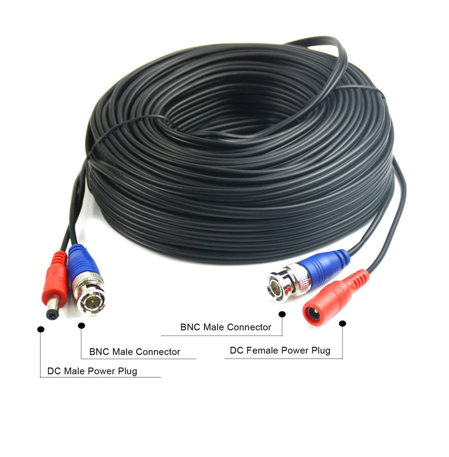 Hiseeu Cavo BNC Vedio Cavo di alimentazione prefabbricato per telecamera Al-in-One BNC Cavo di alimentazione per videosorveglianza CCTV sistema di sicurezza con connettori (BNC femmina e BNC a RCA)