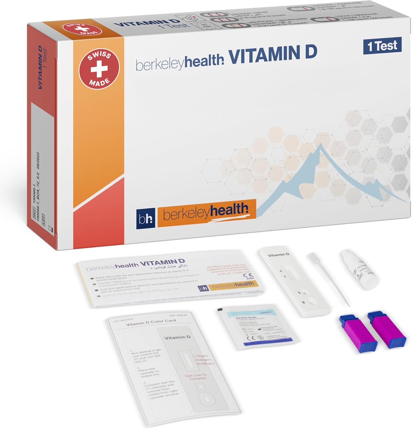 Berkeley Health Vitamin D Self Test Kit - Check for Deficiency & Insufficiency - Easy to Follow Home Testing Set - Fast & Accurate - 1 Pack