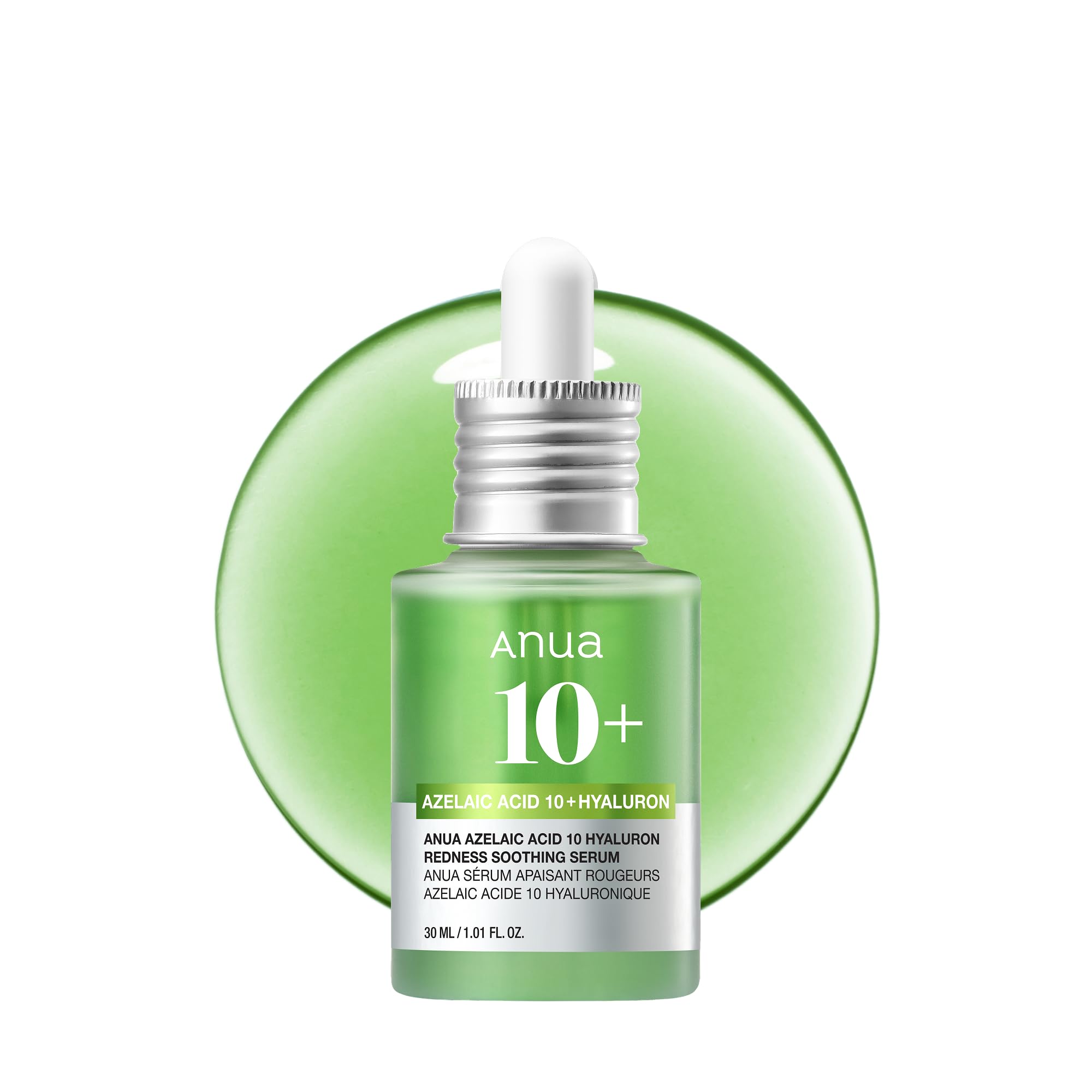 Anua Azelaic Acid 10 Hyaluron Redness Soothing Serum, Gesichtsserum für unreine & empfindliche Haut, Leichte & hydratisierende Hautpflege bei Unreinheiten, Hyaluronserum, Korean Skincare, 30ml