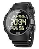 Men Digital Sports Watch,Waterproof Watch with Stopwatch Countdown Timer Alarm Function Dual Time Rubber Strap Wrist Watch for Men/Student
