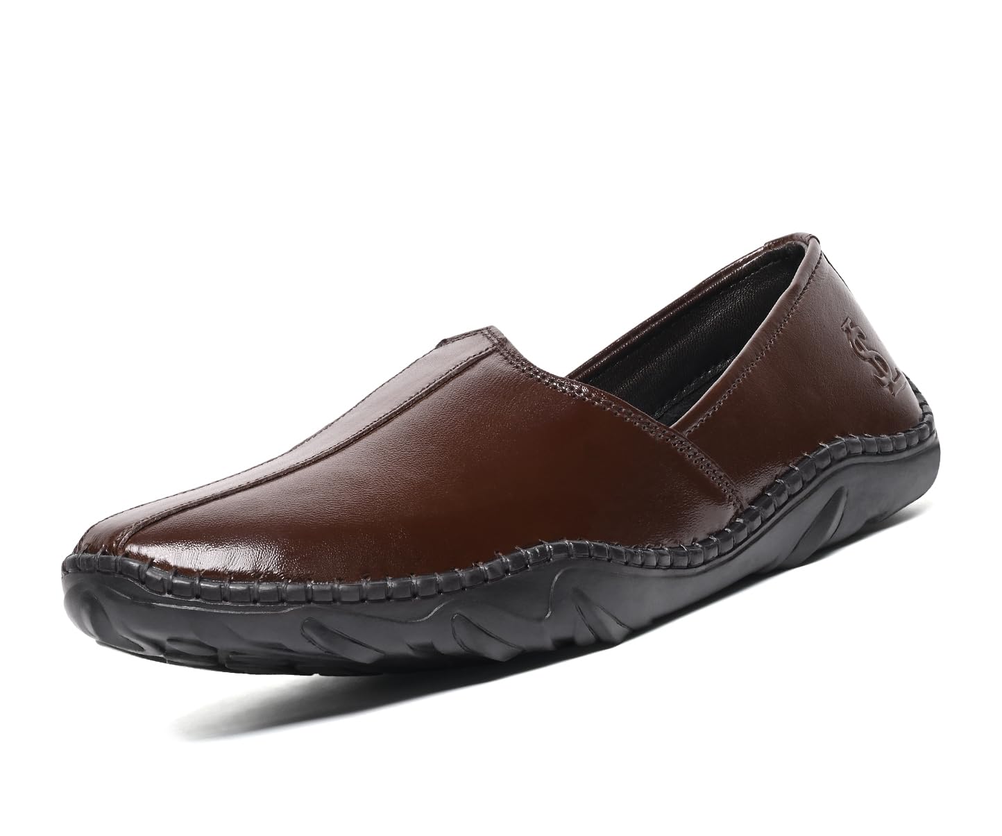 louis stitch Men’s Ethnic Slip On Mojaris | Brunette Brown Genuine Leather Flexible Stylish Nagra Juti for Men | Lightweight and Comfortable Jutis and Mojaris for Kurta Pajama | LSAXNGCSBB-picture-41