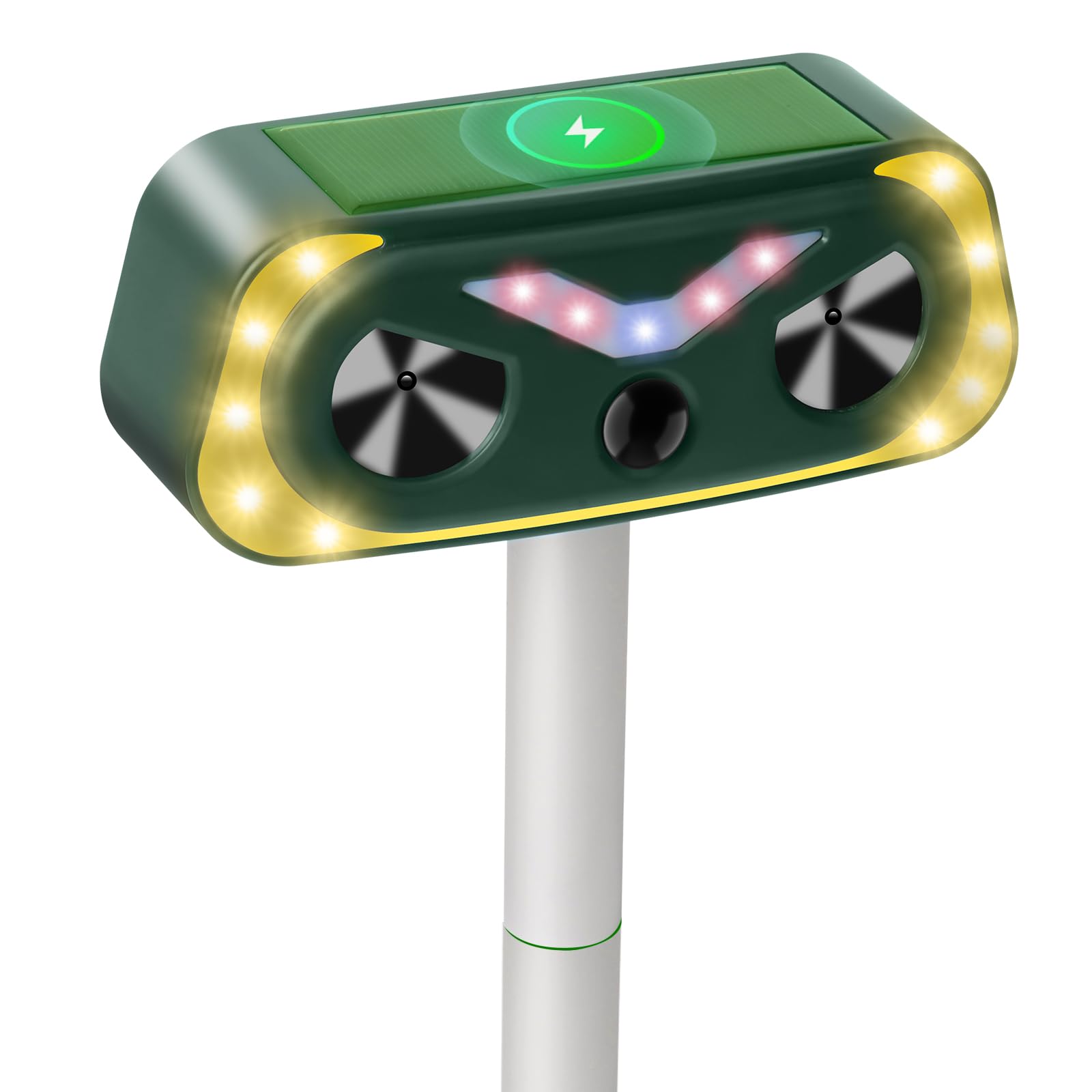 Cat Repellent Ultrasonic, Cat Repellent For Gardens Uk, Solar-Powered Animal Repellent With Pir Motion Sensor And Flash, Two Modes, Suitable For Farms, Gardens, Dogs, Cats, Birds, And Squirrels