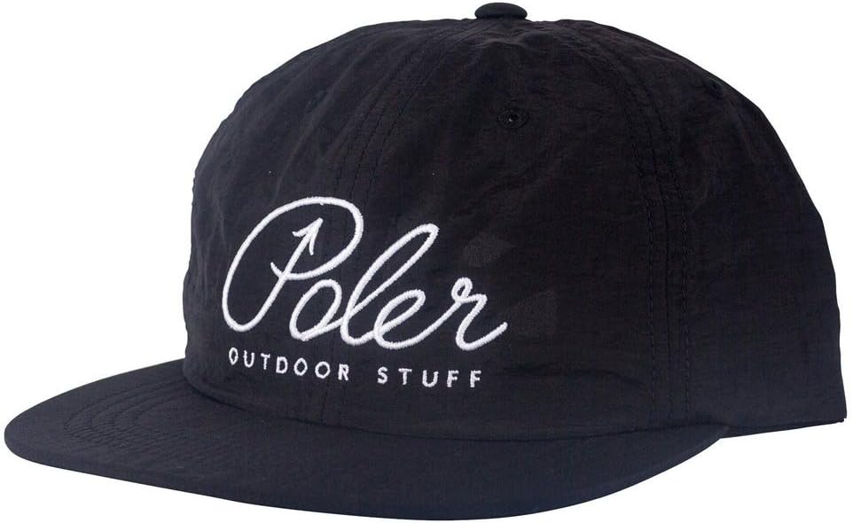 Poler Script Nylon Floppy Cap One Size Black
