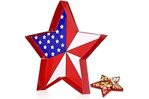 13''H 4th of July Cardboard Box for Charcuterie Patriotic Star Fillable Tray...